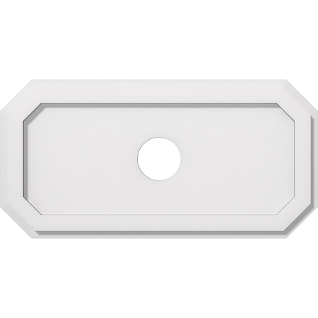 Ekena Millwork Emerald Architectural Grade PVC Ceiling Medallion, 22"W x 11"H x 3"ID x 7 1/2"C x 1"P, One-Piece CMP22X11ED-03000